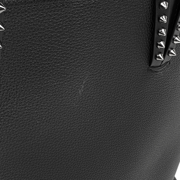 Christian Louboutin Cabata Tote Shoulder Bag Leather Black Red - Picture 6 of 8